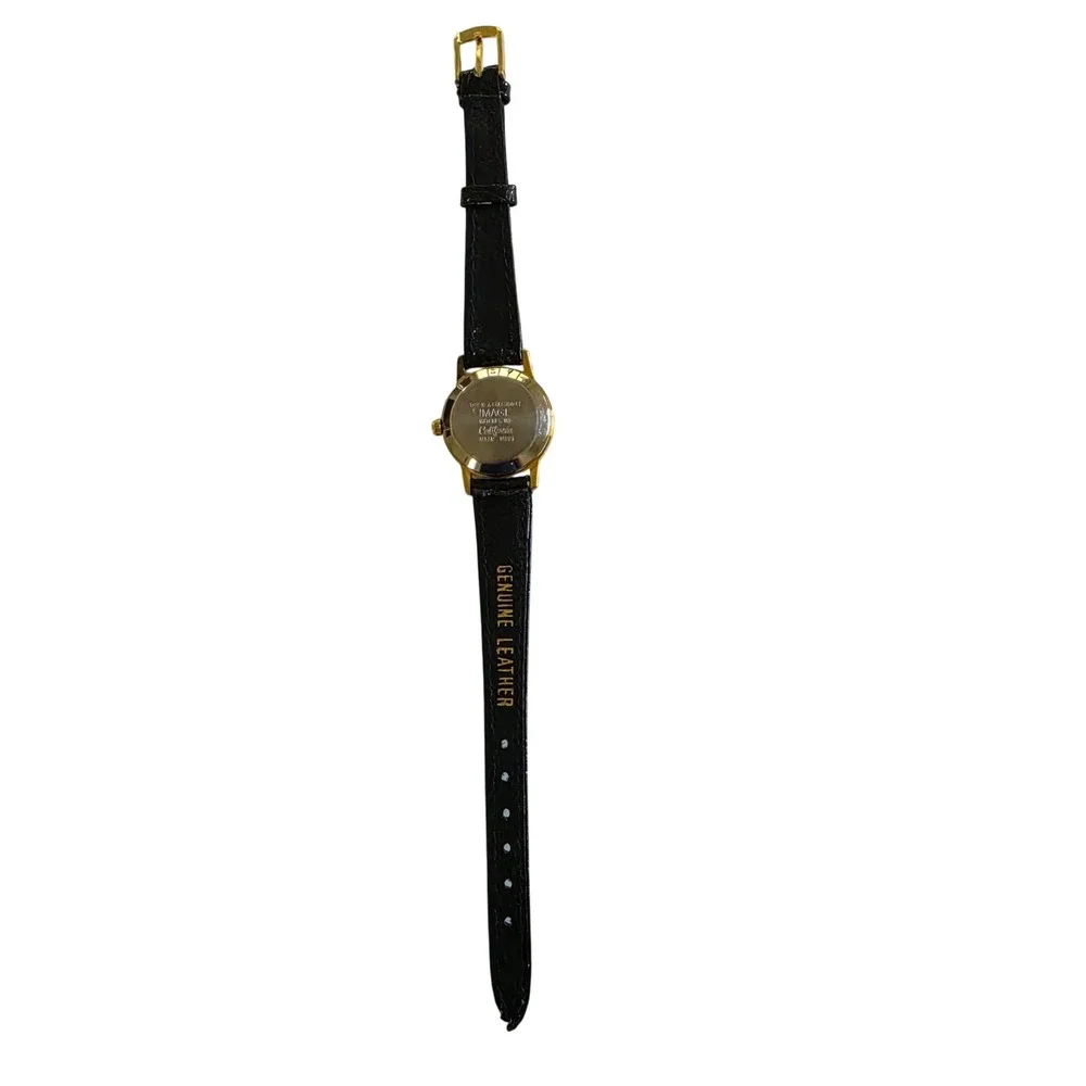 Vintage Harley-Davidson Los Angeles Image Watch Gold Tone Leather Strap Untested